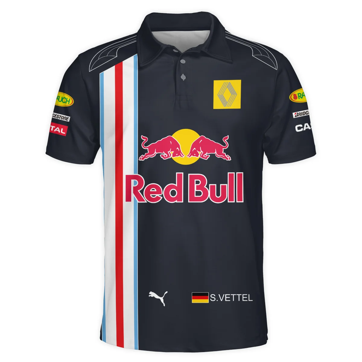 2009 Sebastian Vettel Racing Suit Red Bull Racing F1 Polo Shirt BLVASV110925A8PL - Image 2