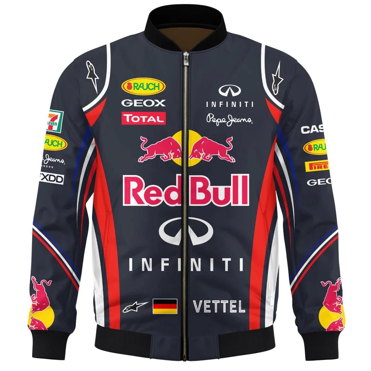 2011 Sebastian Vettel Racing Suit Red Bull Racing F1 Bomber BLVASV110925A6BB - Image 2