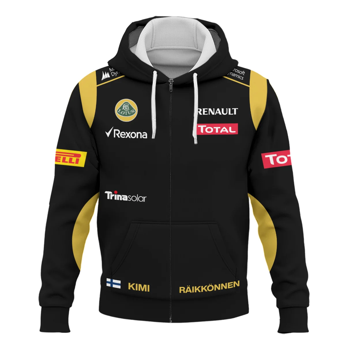 2012 Kimi Raikkonen Racing Suit Lotus Zipper Hoodie BLVAKR191125A5ZHD - Image 2