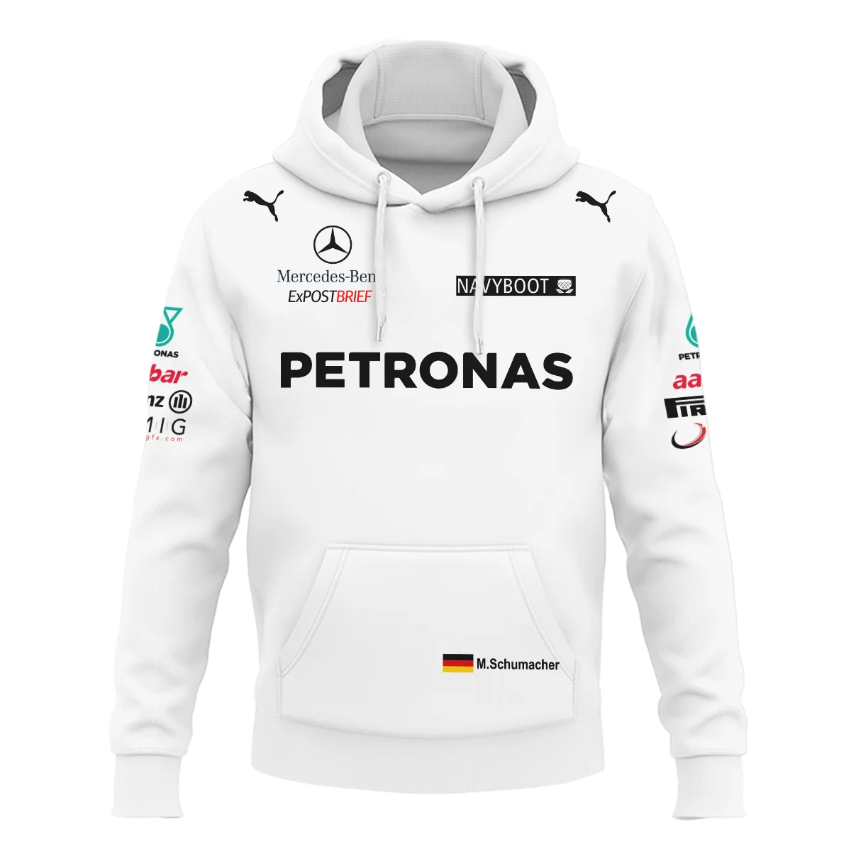 Alternative view of 2012 Michael Schumacher Race Suit Mercedes F1 Hoodie BLVAMC020925A2HD