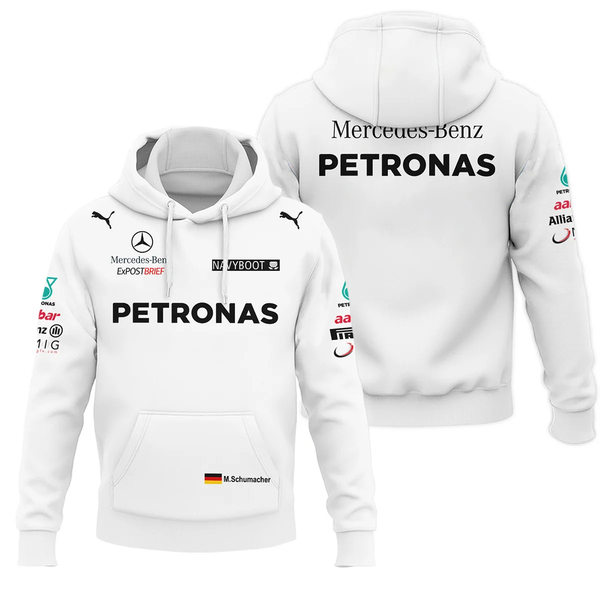 2012 Michael Schumacher Race Suit Mercedes F1 Hoodie BLVAMC020925A2HD
