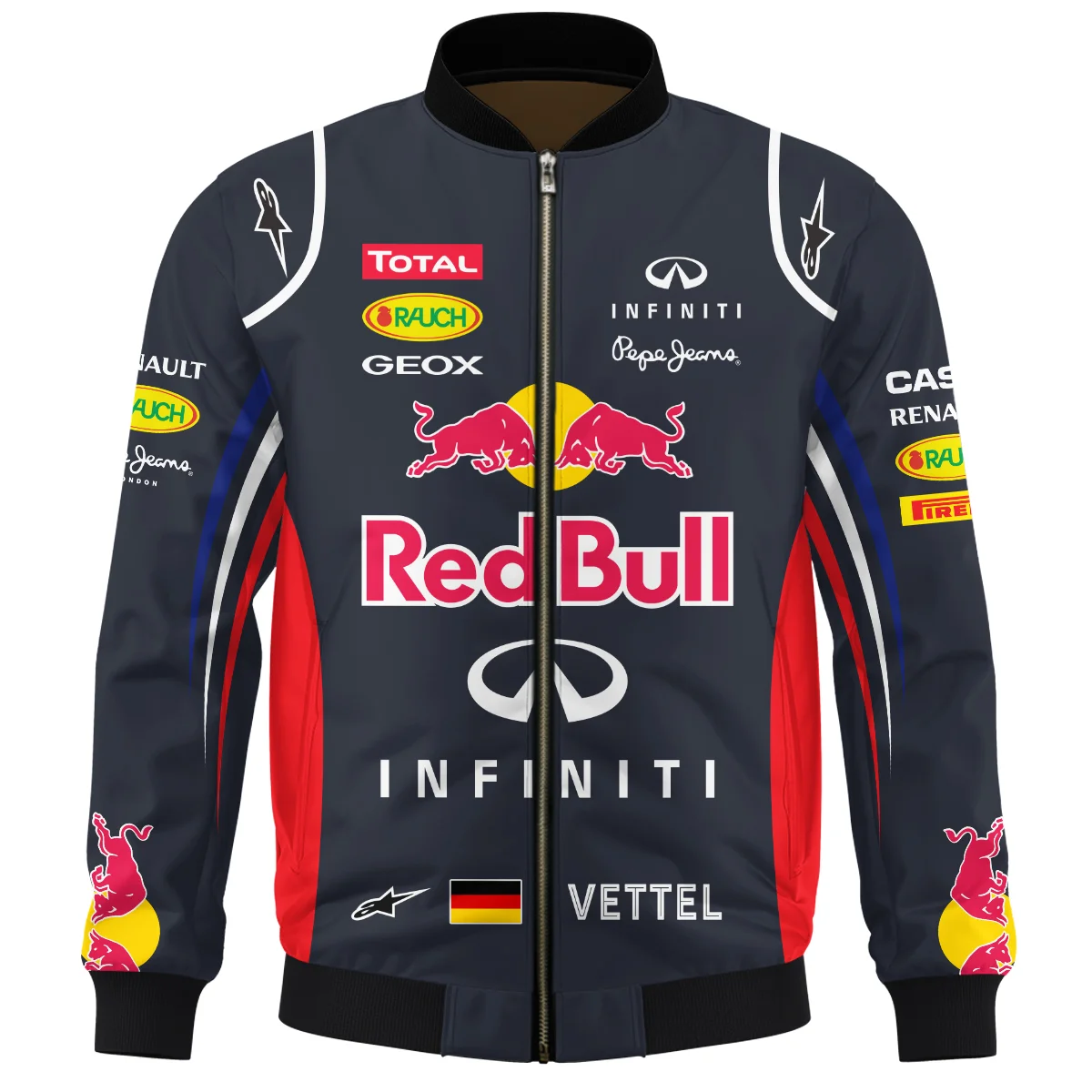 2012 Sebastian Vettel Racing Suit Red Bull Racing F1 Bomber BLVASV110925A5BB - Image 2