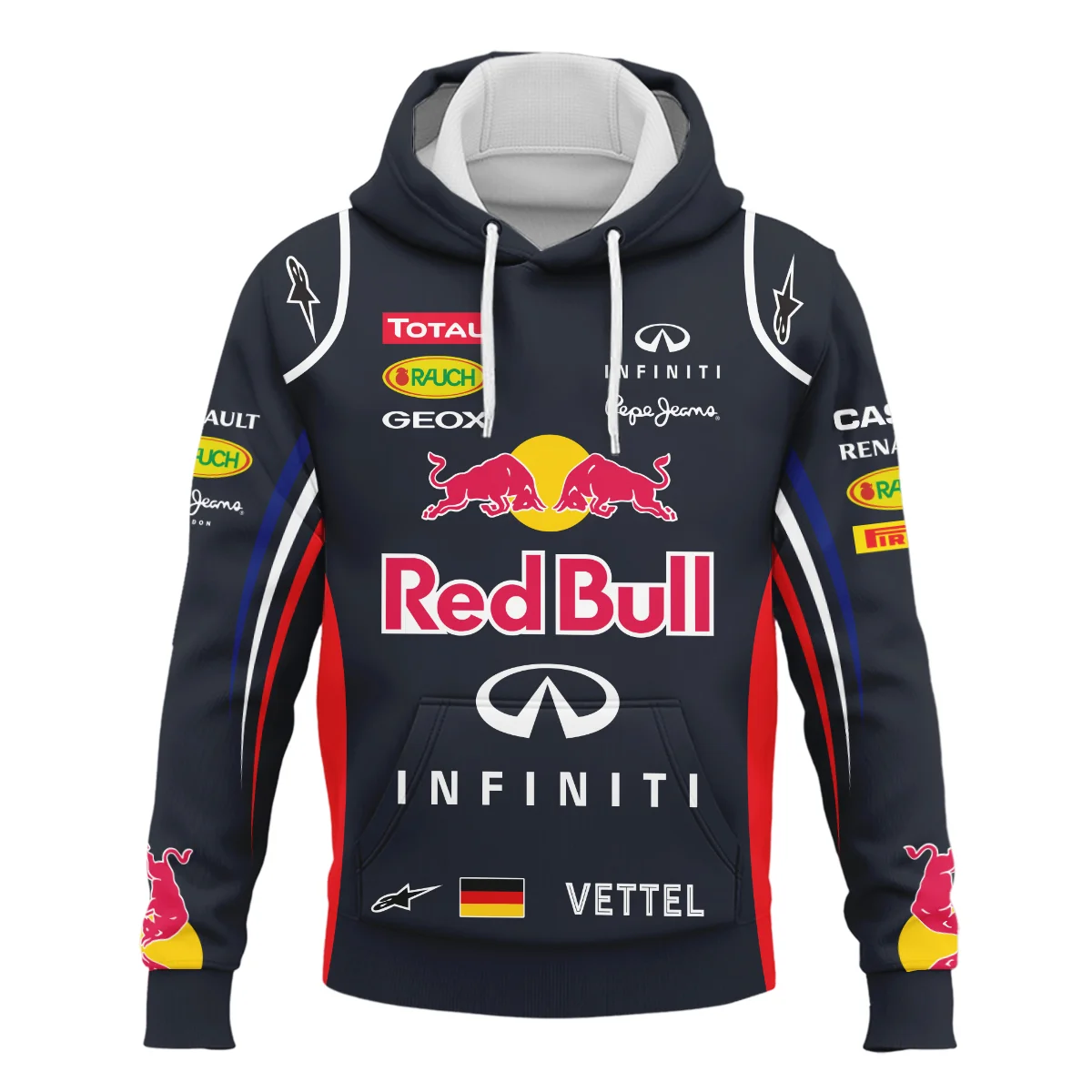 2012 Sebastian Vettel Racing Suit Red Bull Racing F1 Hoodie BLVASV110925A5HD - Image 2