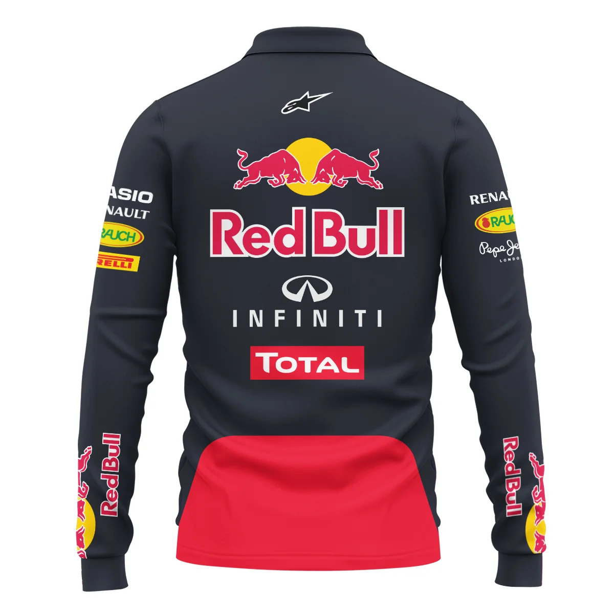 2012 Sebastian Vettel Racing Suit Red Bull Racing F1 Long Polo Shirt BLVASV110925A5LPL - Image 3