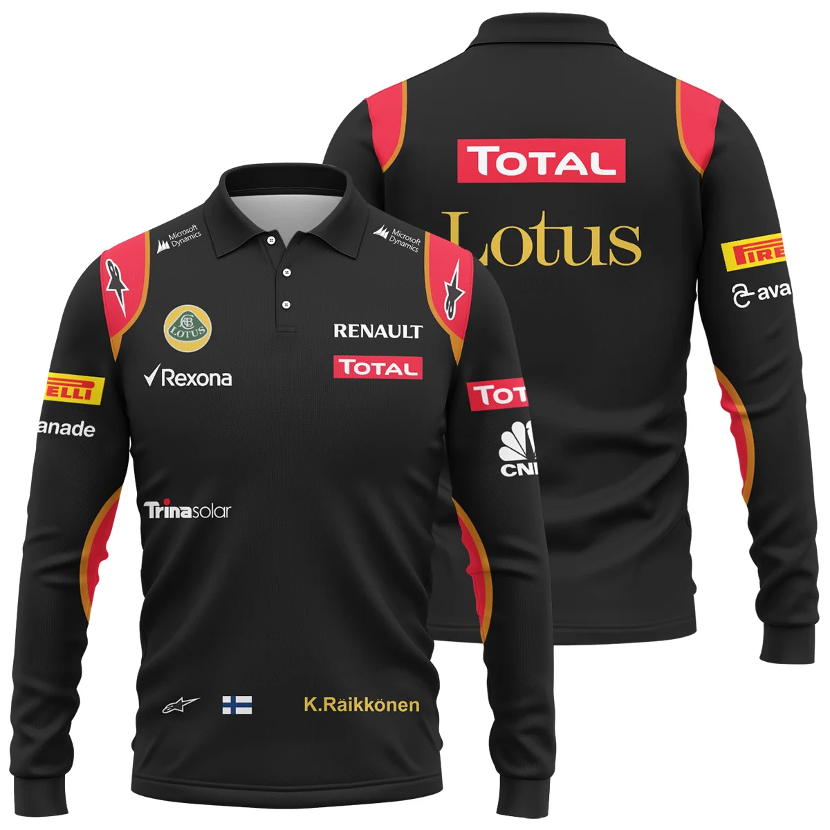 2013 Kimi Raikkonen Racing Suit Lotus F1 Long Polo Shirt Unisex Motorsport Apparel BLVAKR191125A9LPL