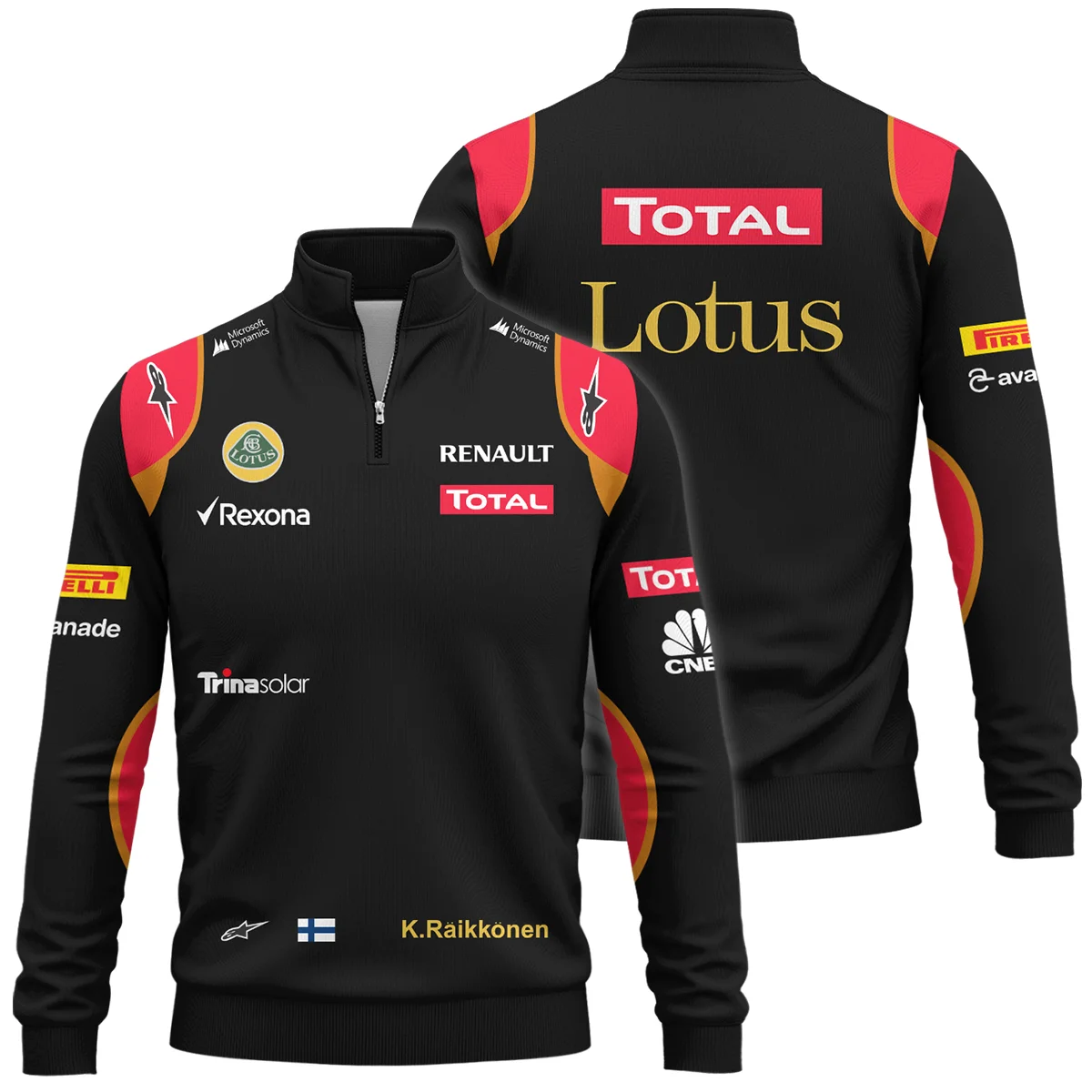 2013 Kimi Raikkonen Racing Suit Lotus F1 Quarter-Zip Sweatshirt Unisex Motorsport Apparel BLVAKR191125A9QZS