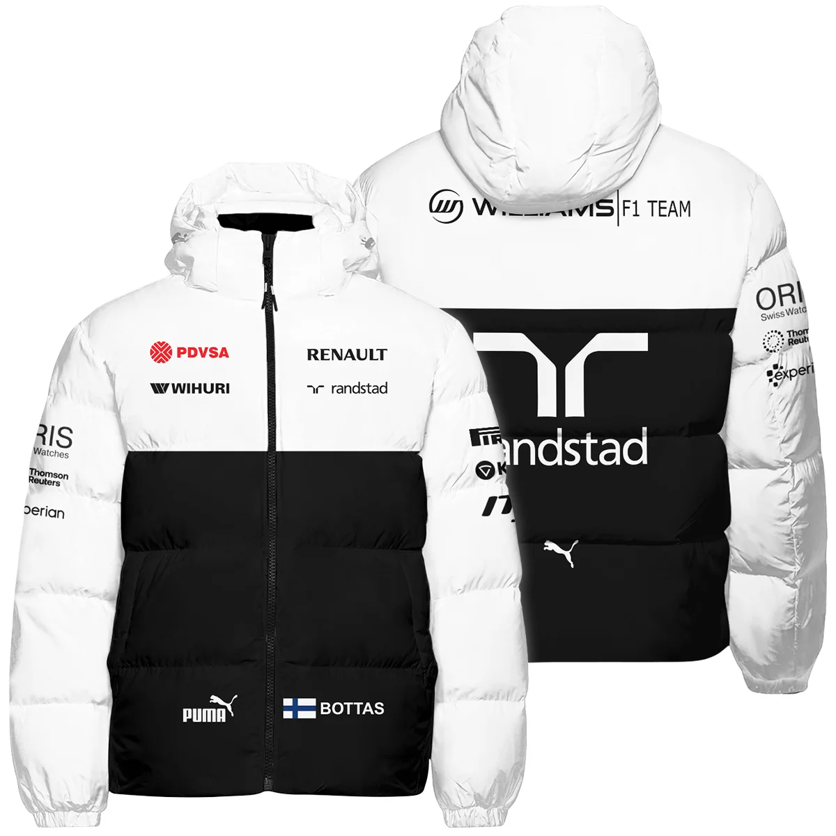 2013 Valtteri Bottas Racing Suit Williams F1 Down & Puffer Jackets Unisex Motorsport Apparel BLVAVB130925A2HCJ