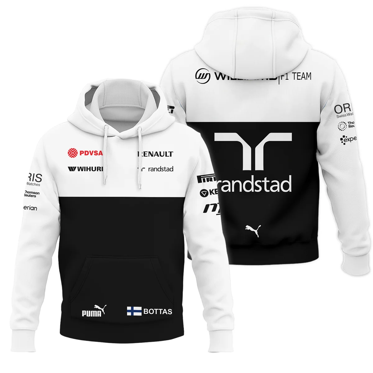 2013 Valtteri Bottas Racing Suit Williams F1 Hoodie Unisex Motorsport Apparel BLVAVB130925A2HD