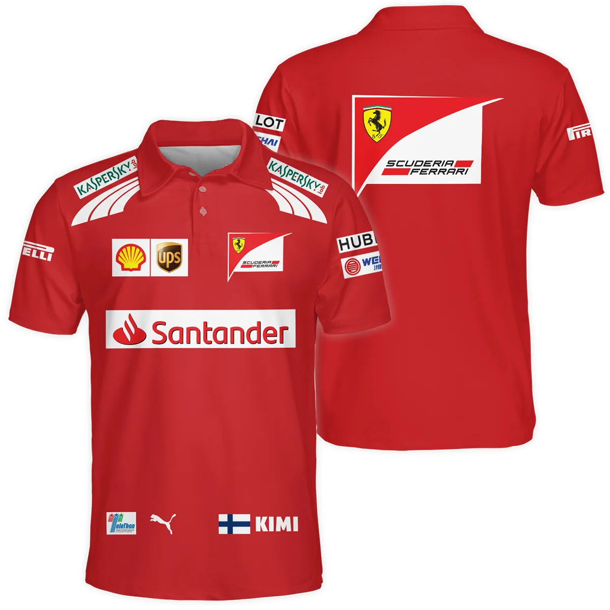2014 Kimi Raikkonen Racing Suit Ferrari F1 Polo Shirt Unisex Motorsport Apparel BLVAKR191125A11PL