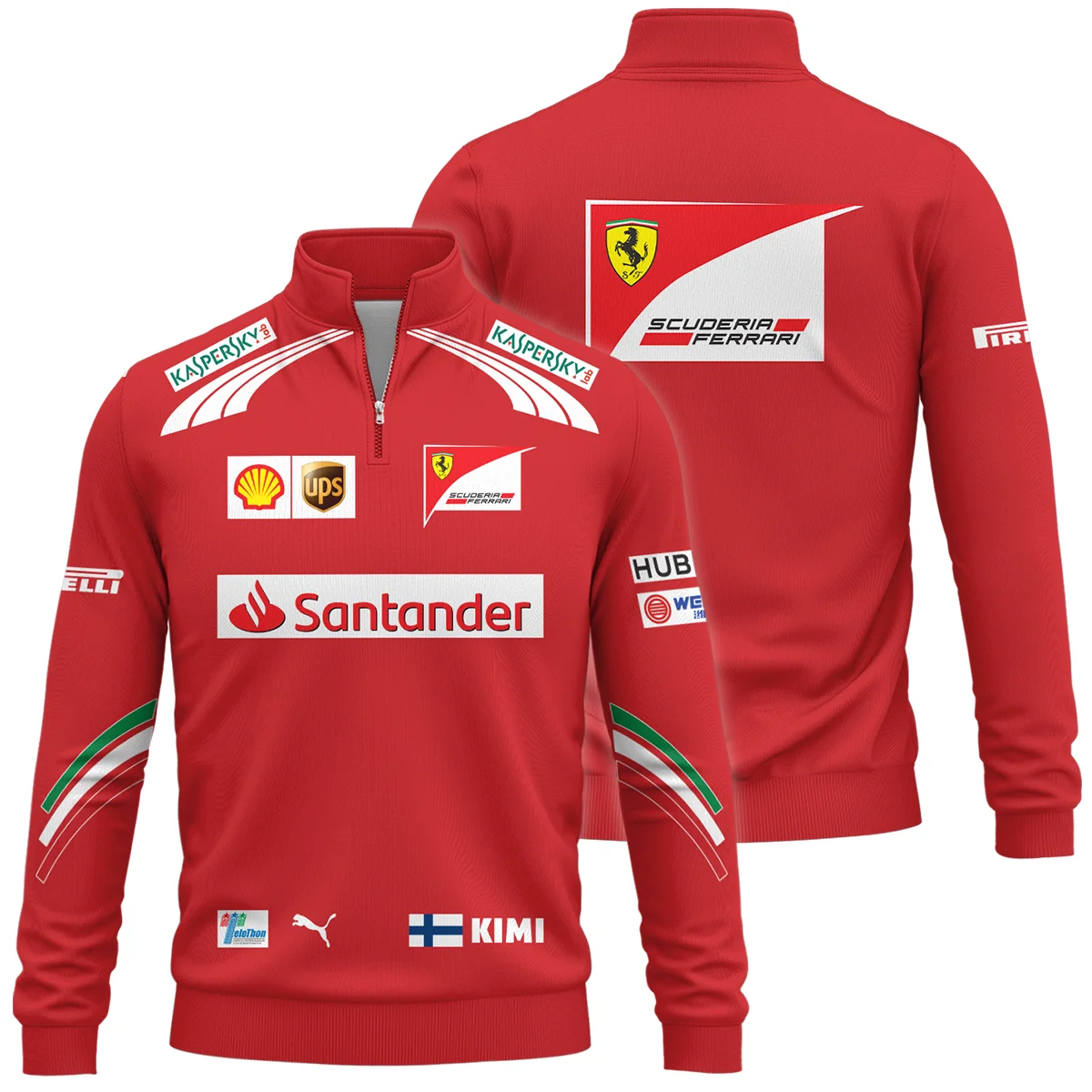 2014 Kimi Raikkonen Racing Suit Ferrari F1 Quarter-Zip Sweatshirt Unisex Motorsport Apparel BLVAKR191125A11QZS