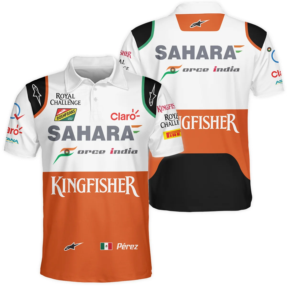 2014 Sergio Perez Racing Suit Force India F1 Polo Shirt Unisex Motorsport Apparel BLVASP170925A8PL
