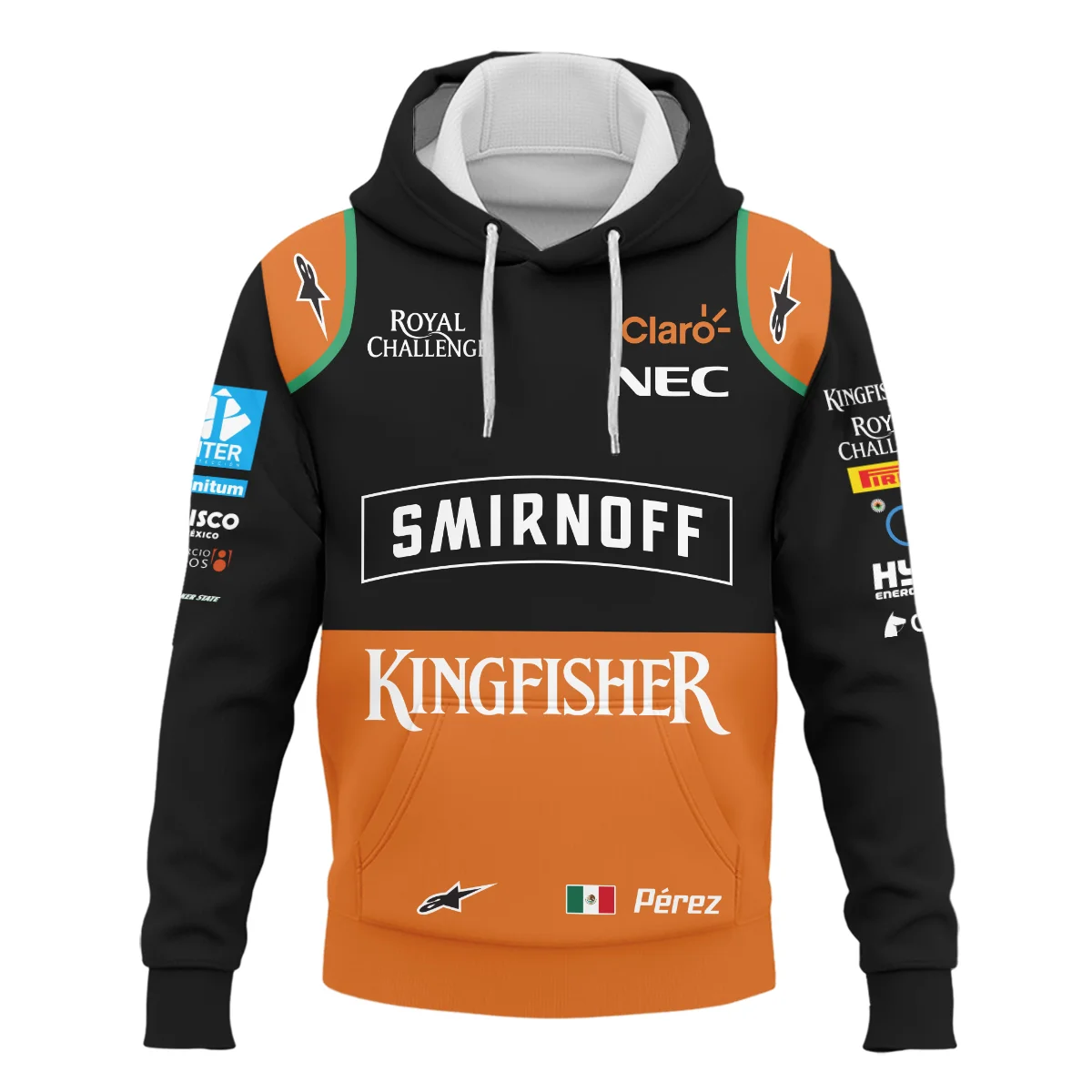 2015 Sergio Perez Racing Suit Force India F1 Hoodie BLVASP170925A7HD - Image 2