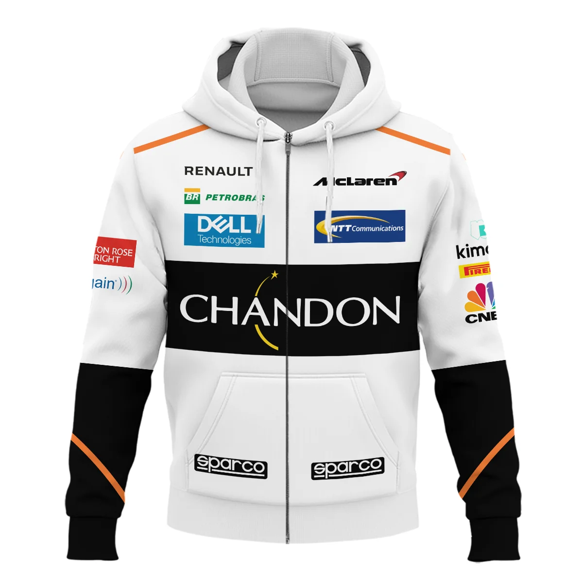 2016 Fernando Alonso Racing Suit McLaren F1 Zipper Hoodie BLVAFA030925A3ZHD - Image 2