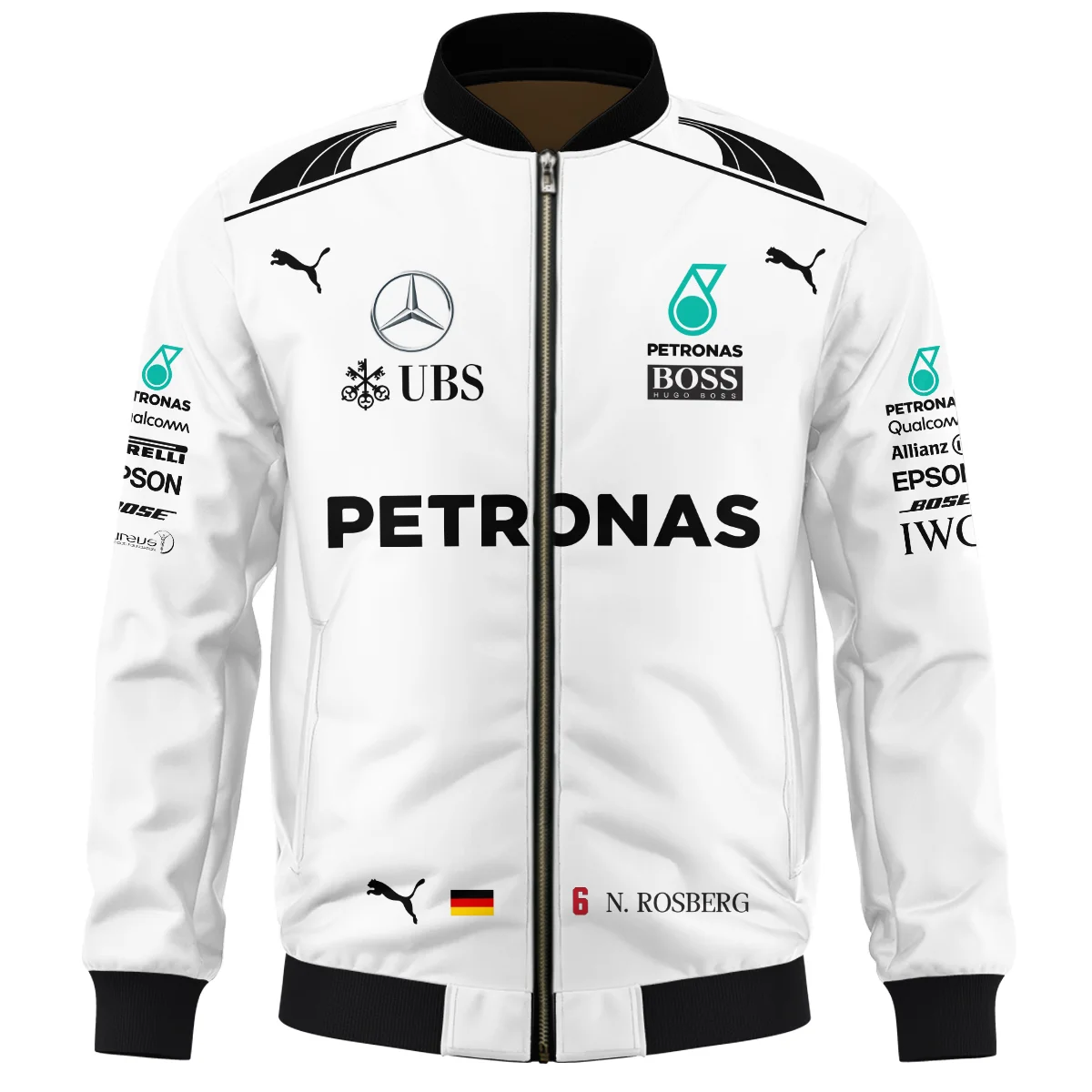 Alternative view of 2016 WDC Nico Rosberg Racing Suit Mercedes F1 Bomber BLVANR281125A1BB