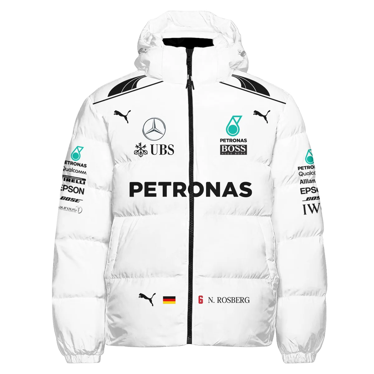 Alternative view of 2016 WDC Nico Rosberg Racing Suit Mercedes F1 Down & Puffer Jackets BLVANR281125A1HCJ