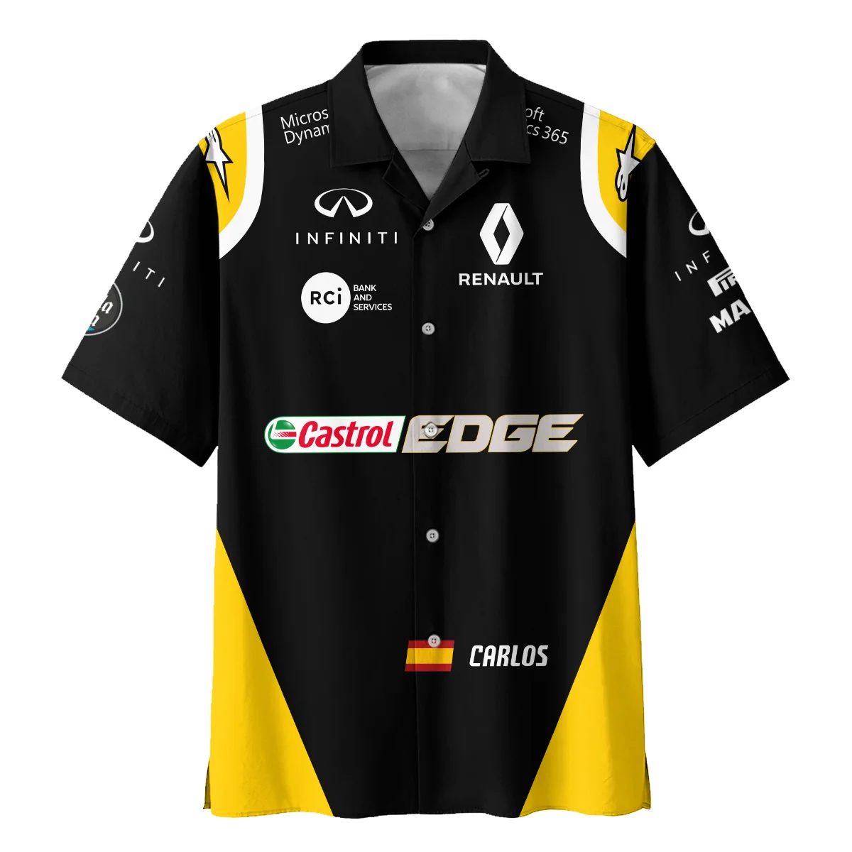 2017 Carlos Sainz Racing Suit Renault F1 Hawaiian Shirt BLVACS190825A2HW - Image 2