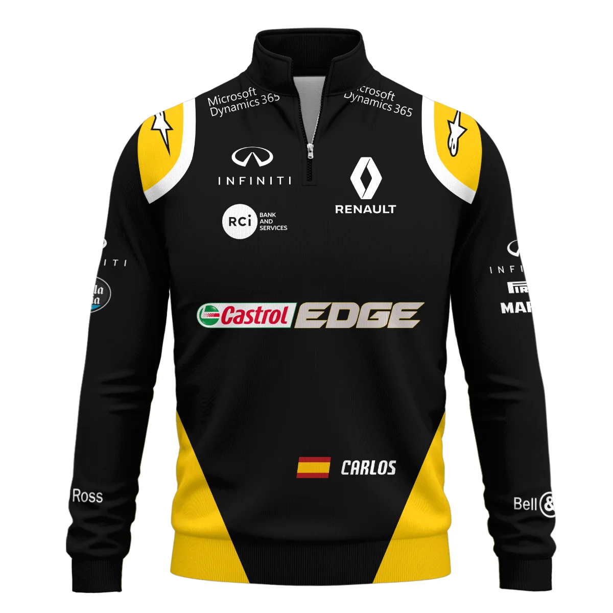 2017 Carlos Sainz Racing Suit Renault F1 Quarter-Zip Sweatshirt BLVACS190825A2QZS - Image 2
