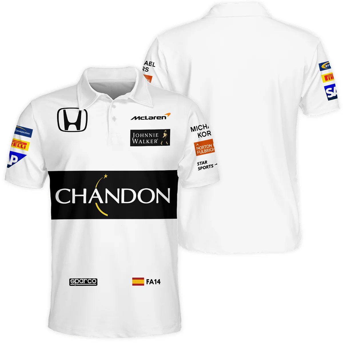 2017 Fernando Alonso Racing Suit McLaren F1 Polo Shirt Unisex Motorsport Apparel BLVAFA030925A1PL