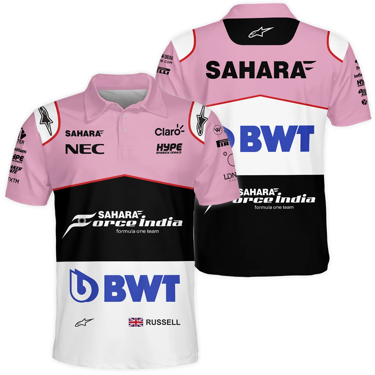 2017 George Russell Racing Suit Force India F1 Polo Shirt Unisex Motorsport Apparel BLVAGR080925A7PL
