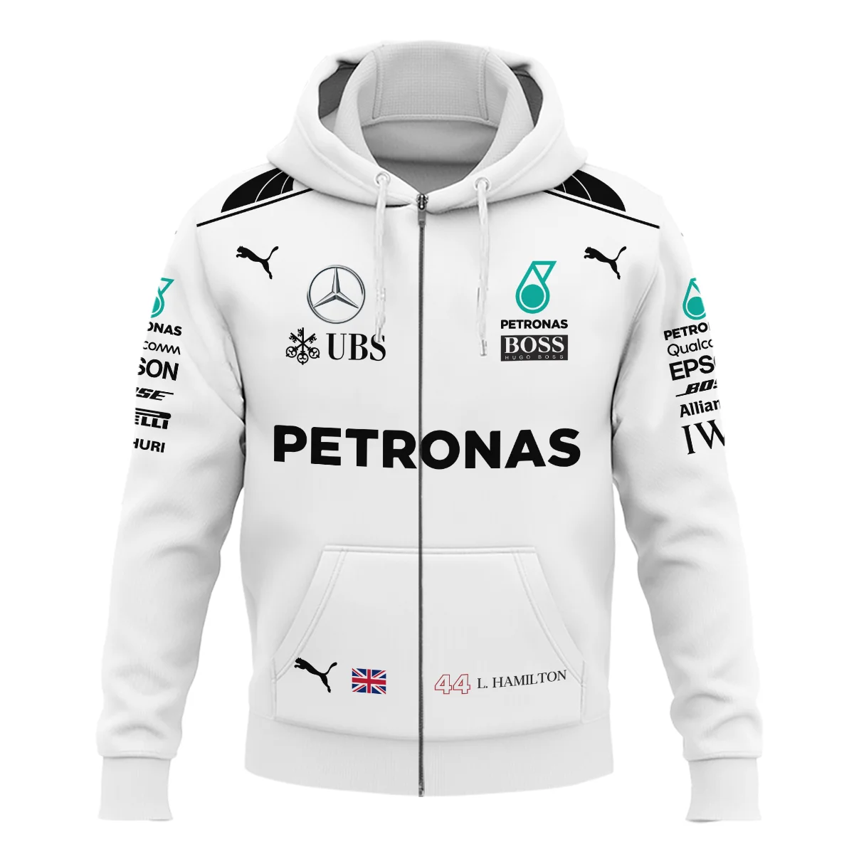 2017 Lewis Hamilton Racing Suit Mercedes F1 Zipper Hoodie BLVALH260825A7ZHD - Image 2