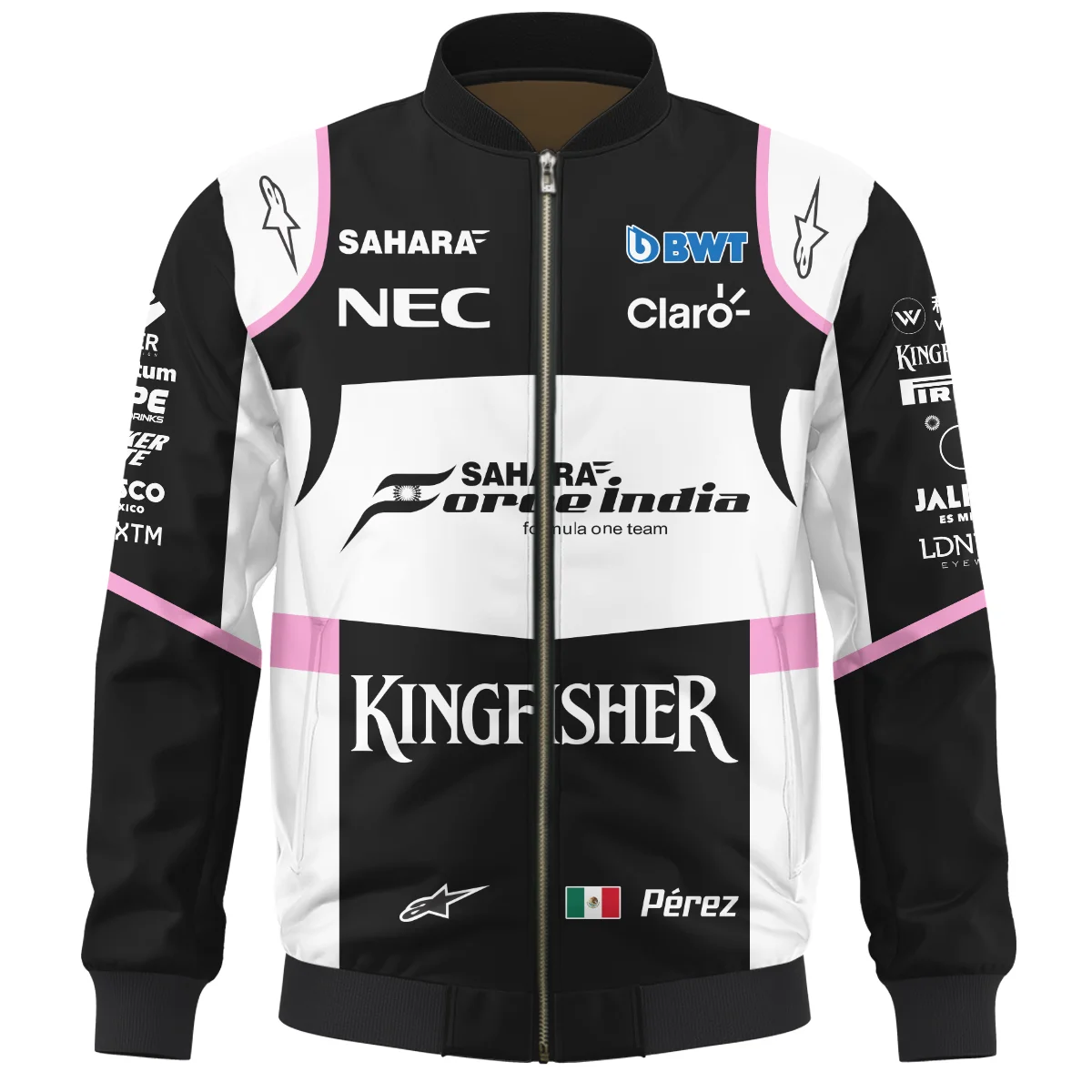 2017 Sergio Perez Racing Suit Force India F1 Bomber BLVASP170925A5BB - Image 2
