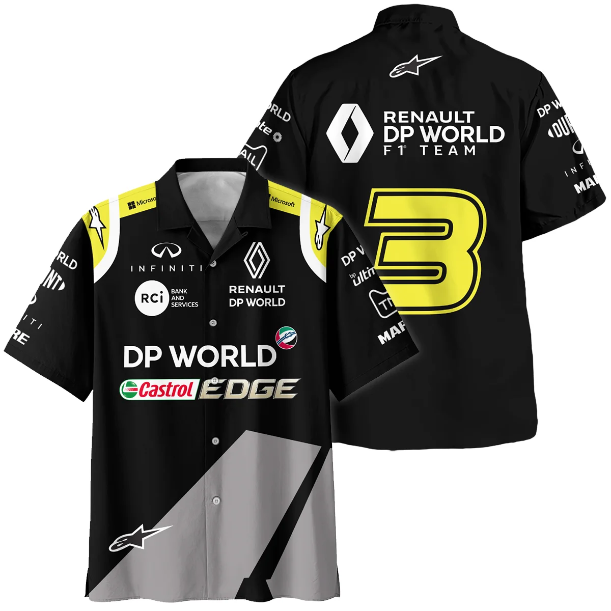2018 Daniel Ricciardo Renault DP World Race Suit Hawaiian Shirt Unisex Motorsport Apparel BLVA180725A01HW