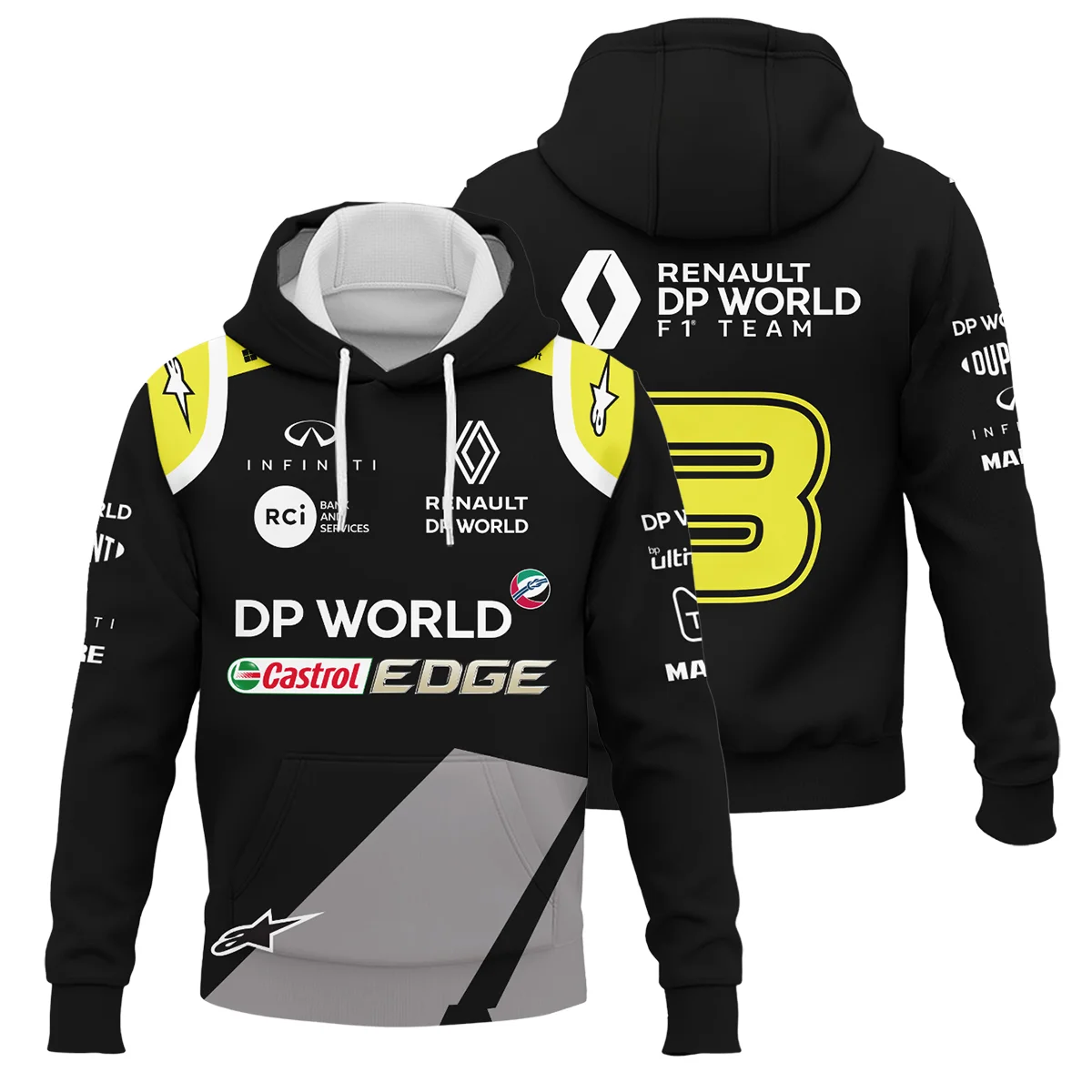 2018 Daniel Ricciardo Renault DP World Race Suit Hoodie Unisex Motorsport Apparel BLVA180725A01HD