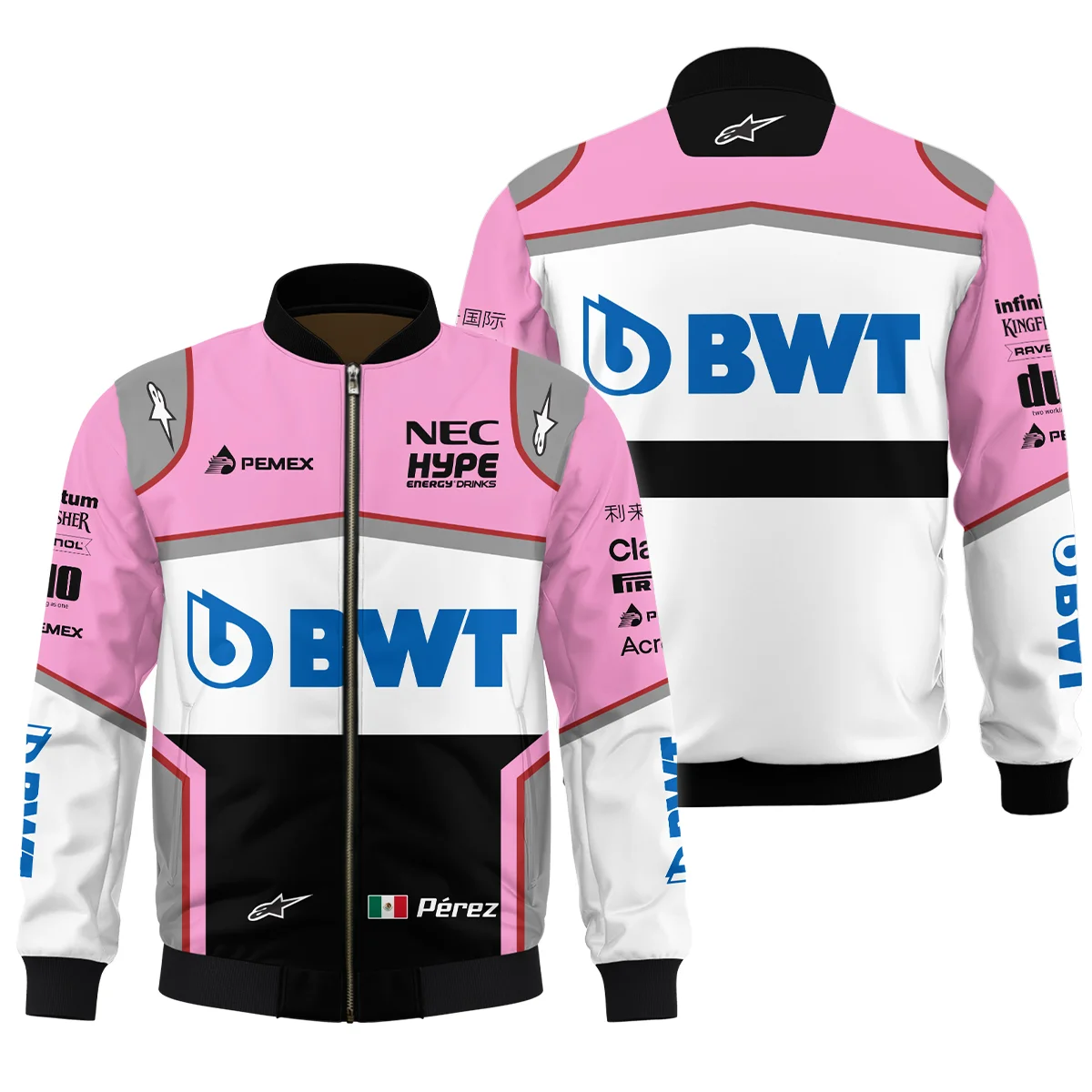 2018 Sergio Perez Racing Suit Racing Point F1 Bomber Unisex Motorsport Apparel BLVASP170925A4BB