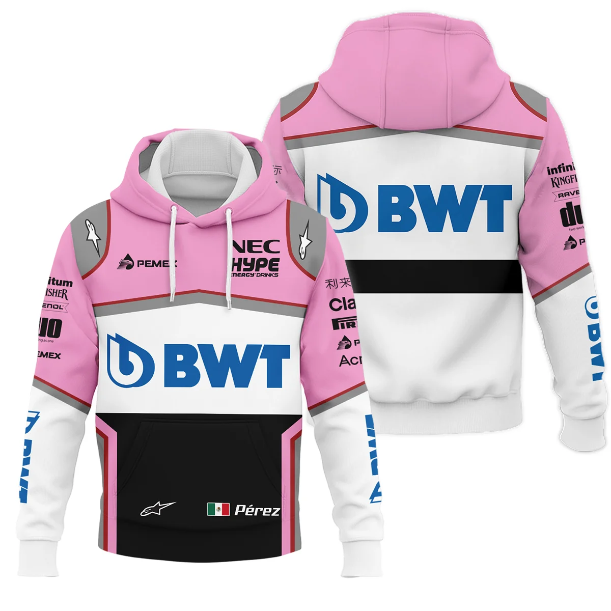 2018 Sergio Perez Racing Suit Racing Point F1 Hoodie Unisex Motorsport Apparel BLVASP170925A4HD