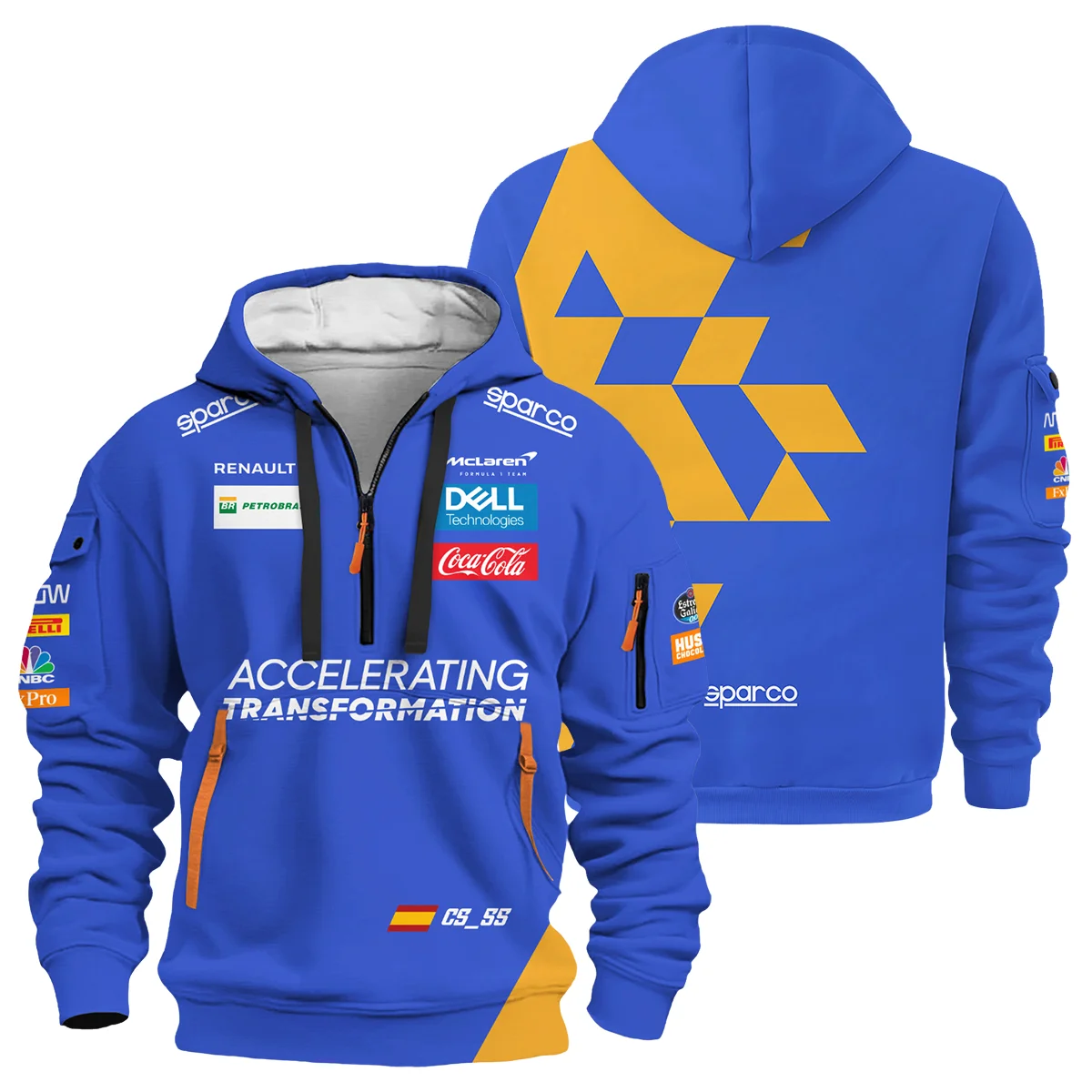 2019 Carlos Sainz Racing Suit McLaren F1 Hoodie Half Zip Unisex Motorsport Apparel BLVACS190825A15HDF