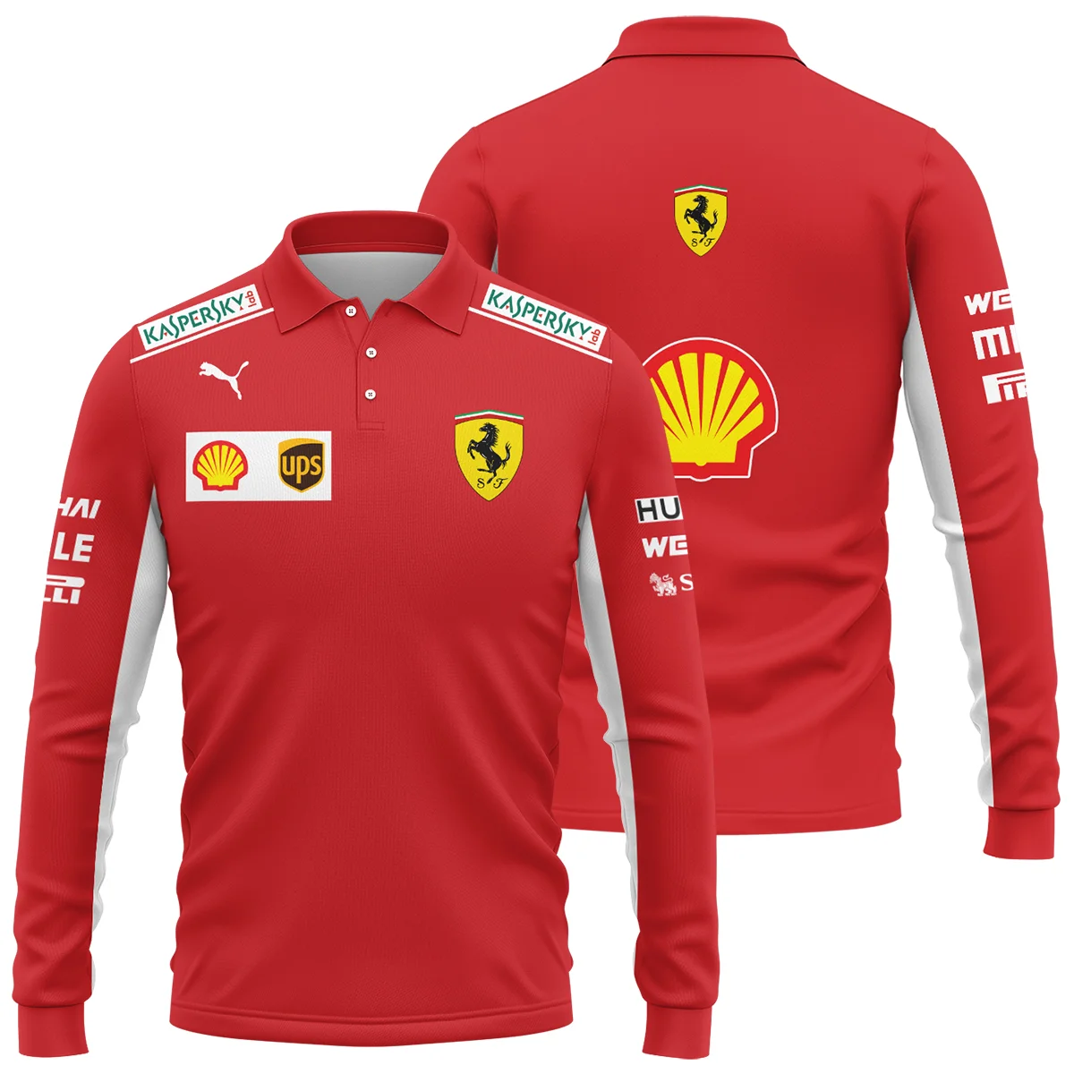 2019 Charles Leclerc Racing Suit Ferrari F1 Long Polo Shirt Unisex Motorsport Apparel BLVACL260825A5LPL