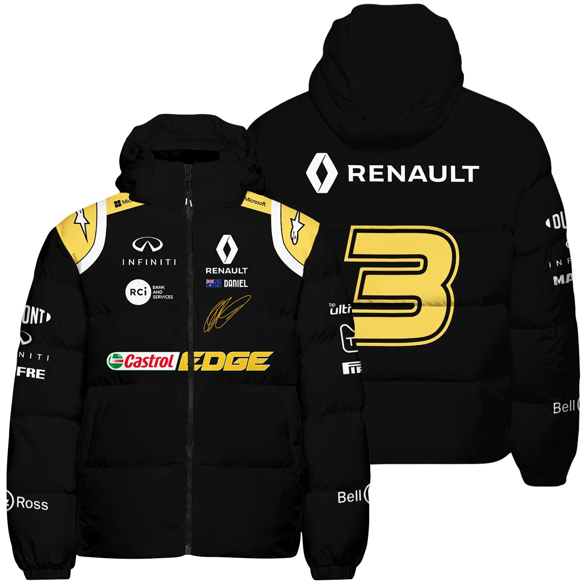 2019 Daniel Ricciardo Renault F1 Team Race Suit Down & Puffer Jackets Unisex Motorsport Apparel BLVA180725A02HCJ