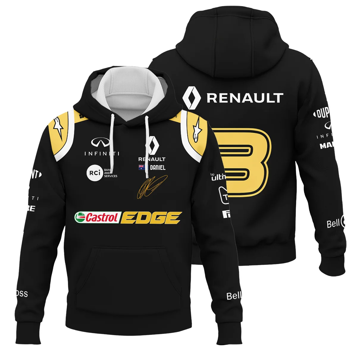 2019 Daniel Ricciardo Renault F1 Team Race Suit Hoodie Unisex Motorsport Apparel BLVA180725A02HD