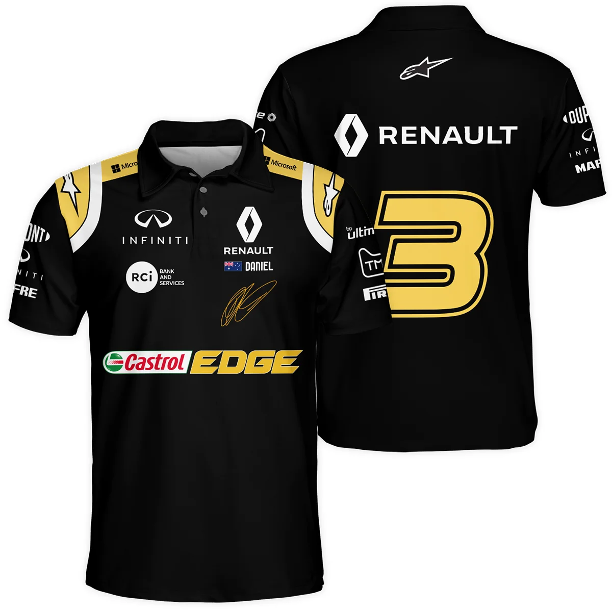 2019 Daniel Ricciardo Renault F1 Team Race Suit Polo Shirt Unisex Motorsport Apparel BLVA180725A02PL