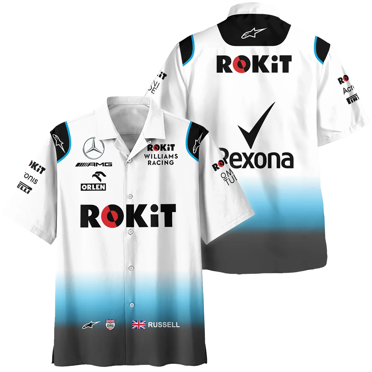 2019 George Russell Racing Suit Williams F1 Hawaiian Shirt Unisex Motorsport Apparel BLVAGR080925A5HW