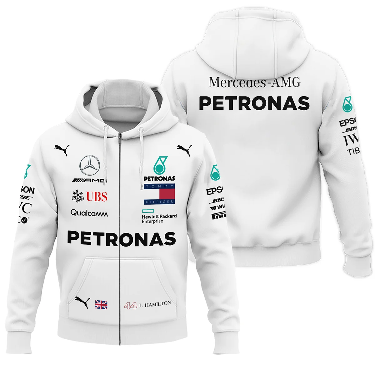 2019 Lewis Hamilton Racing Suit Mercedes F1 Zipper Hoodie Unisex Motorsport Apparel BLVALH260825A5ZHD