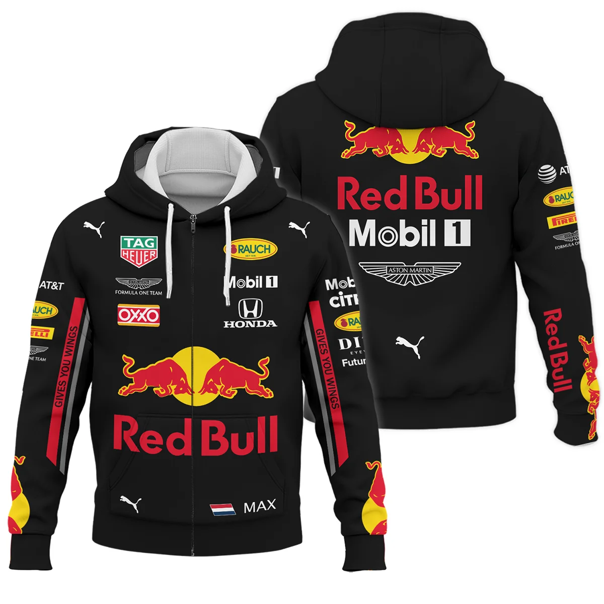 2019 Max Verstappen Racing Suit Red Bull Racing F1 Zipper Hoodie Unisex Motorsport Apparel BLVAMV281125A4ZHD
