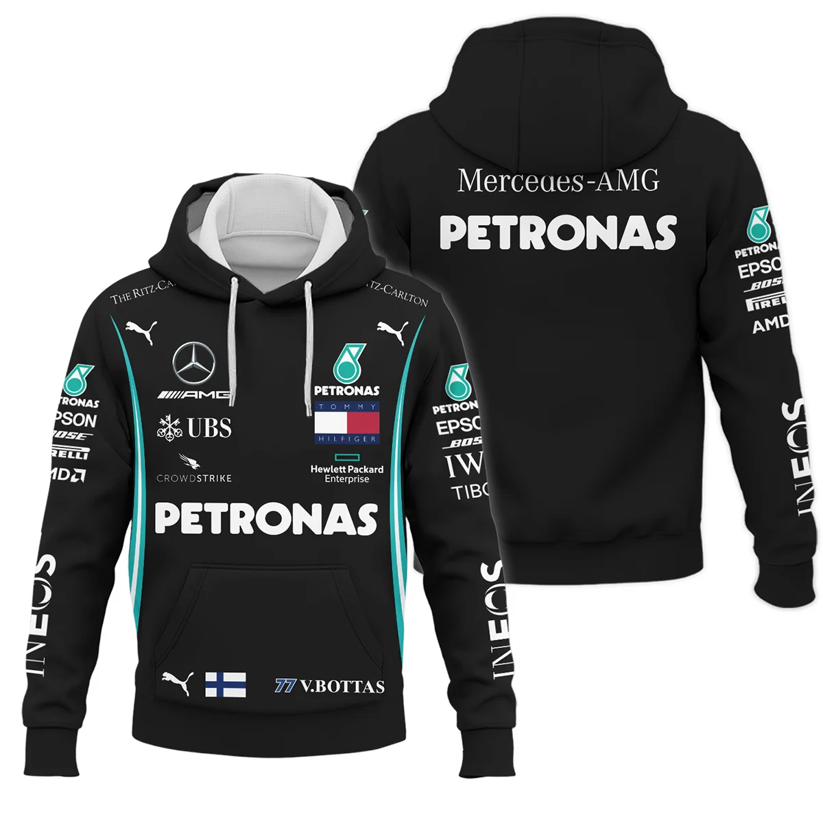 2019 Valtteri Bottas Racing Suit Mercedes F1 Hoodie Unisex Motorsport Apparel BLVAVB130925A1HD