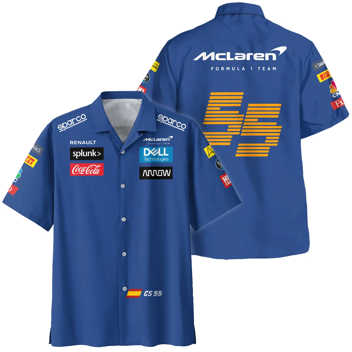 2020 Carlos Sainz Racing Suit McLaren F1 Hawaiian Shirt Unisex Motorsport Apparel BLVACS190825A16HW