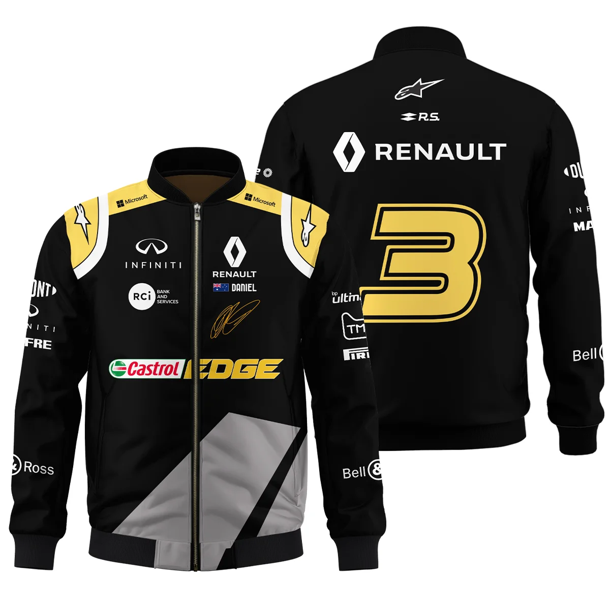 2020 Daniel Ricciardo Renault Alpinestars Race Suit Bomber Unisex Motorsport Apparel BLVA180725A04BB