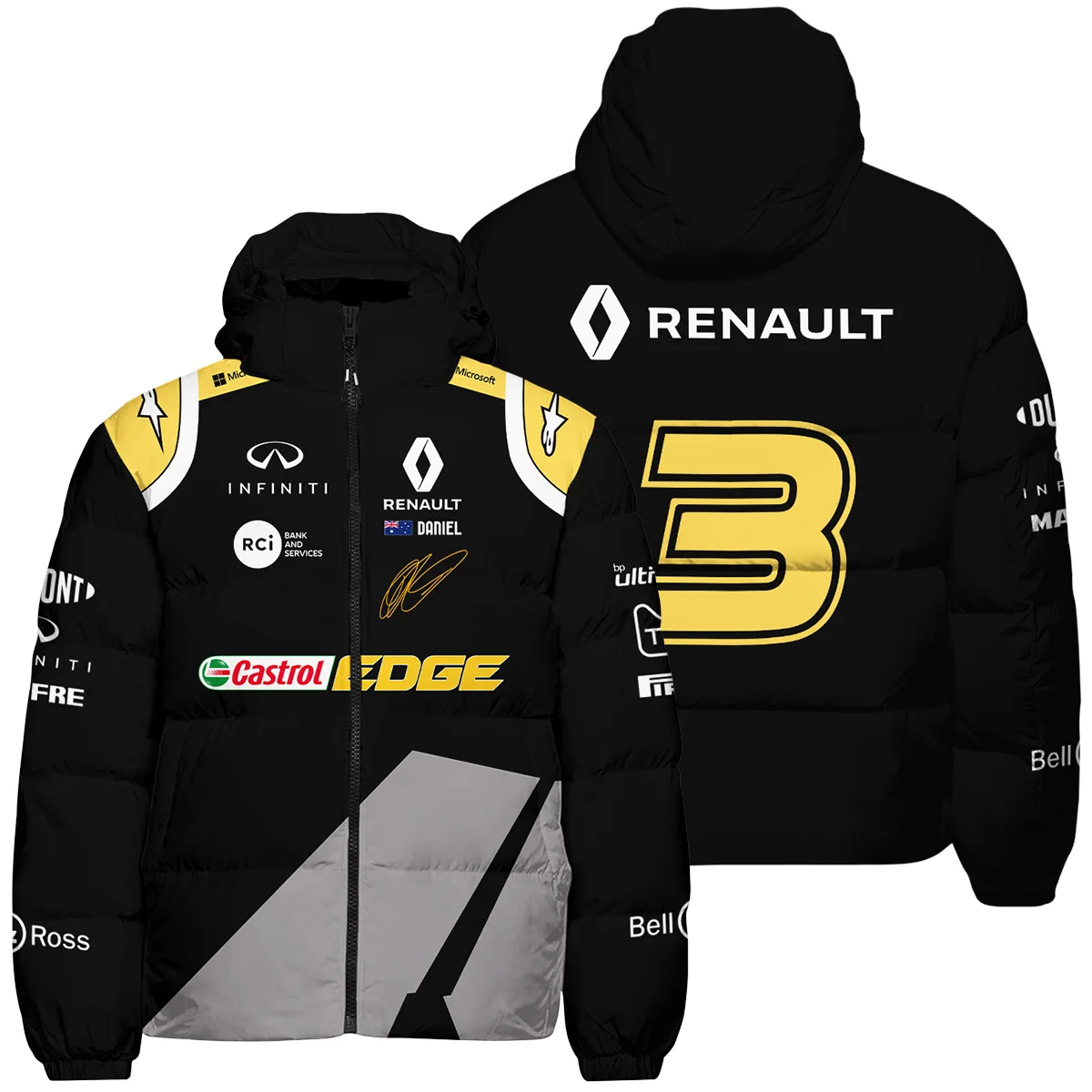 2020 Daniel Ricciardo Renault Alpinestars Race Suit Down & Puffer Jackets Unisex Motorsport Apparel BLVA180725A04HCJ