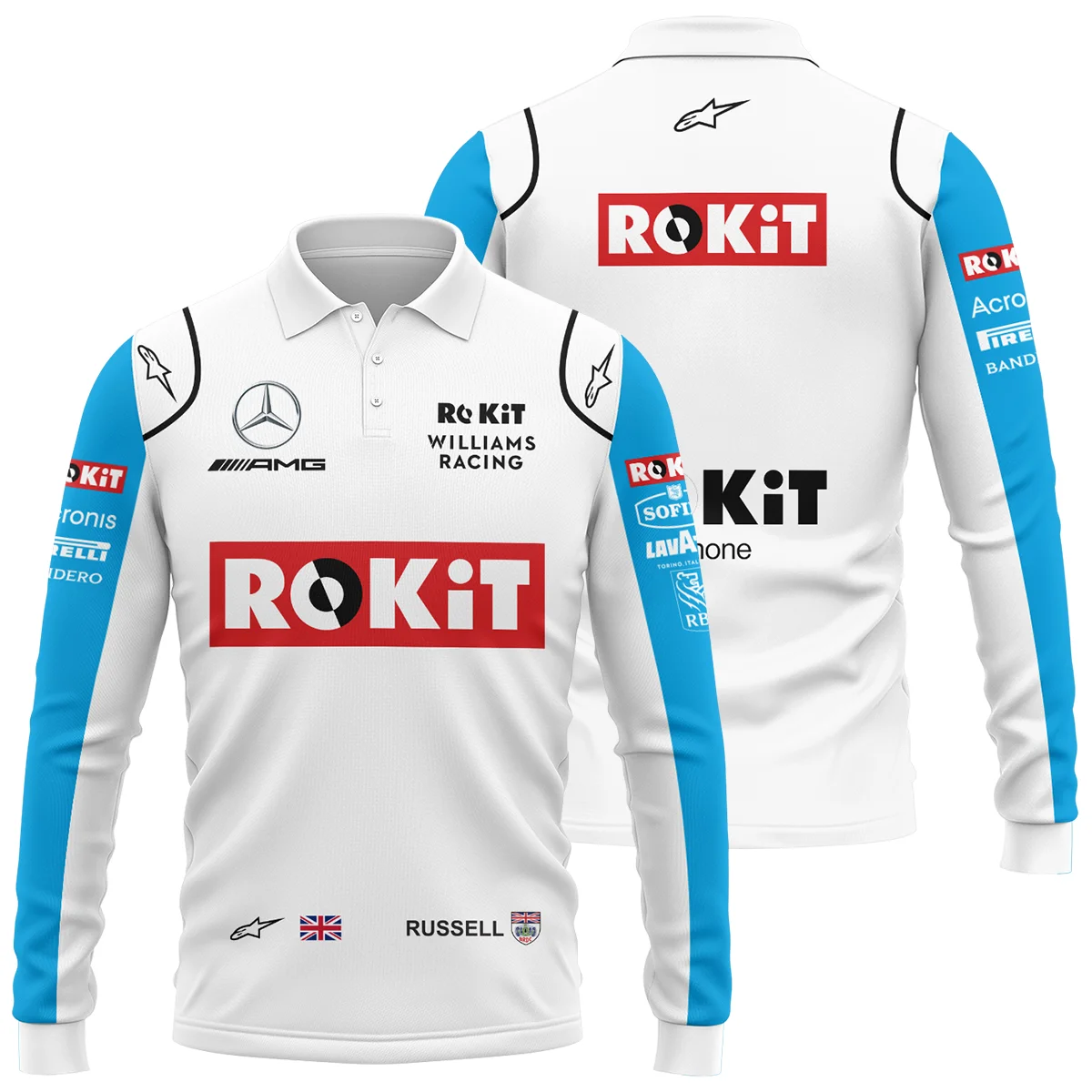 2020 George Russell Racing Suit Williams F1 Long Polo Shirt Unisex Motorsport Apparel BLVAGR080925A4LPL