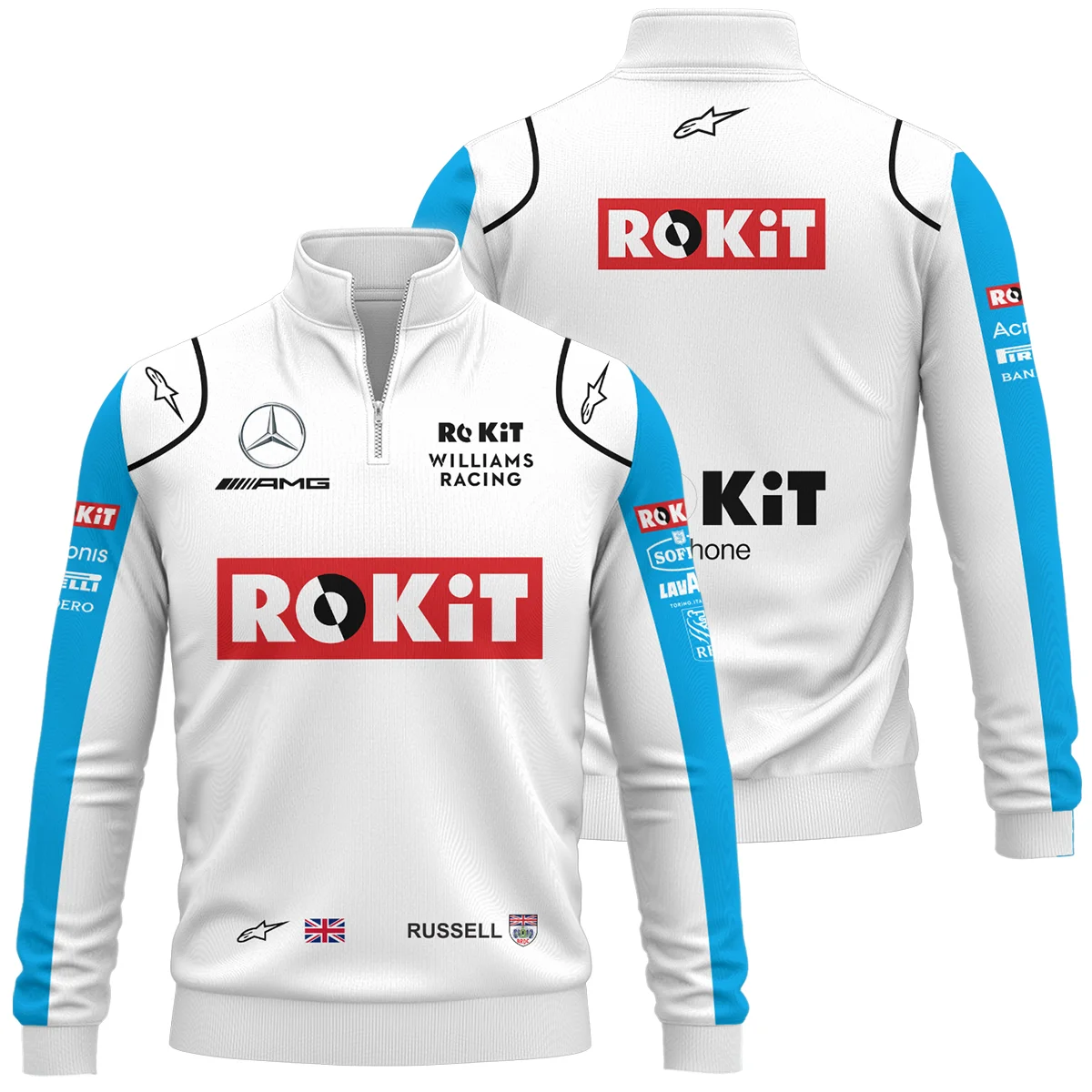 2020 George Russell Racing Suit Williams F1 Quarter-Zip Sweatshirt Unisex Motorsport Apparel BLVAGR080925A4QZS