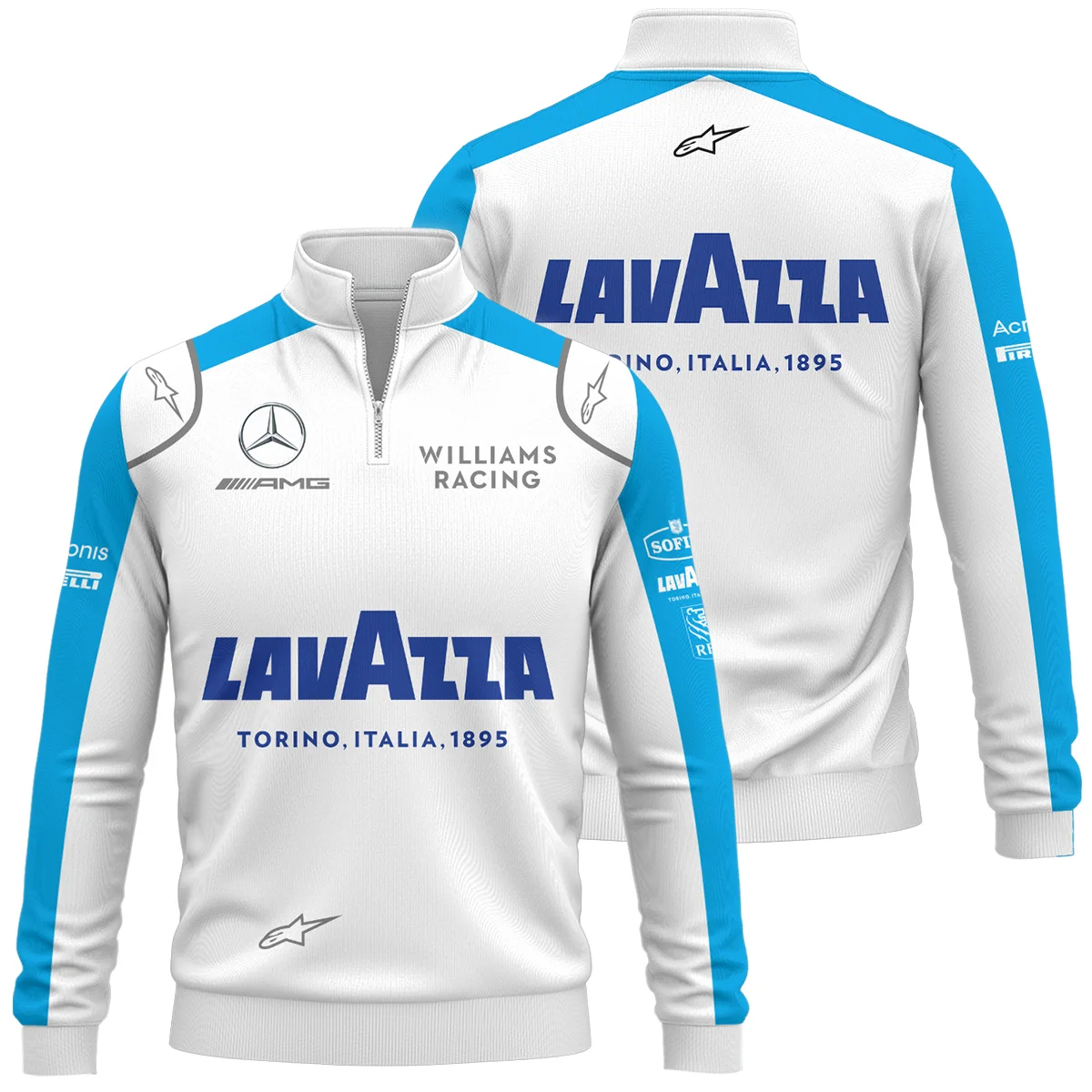 2020 George Russell Racing Suit Williams F1 Quarter-Zip Sweatshirt Unisex Motorsport Apparel BLVAGR080925A6QZS