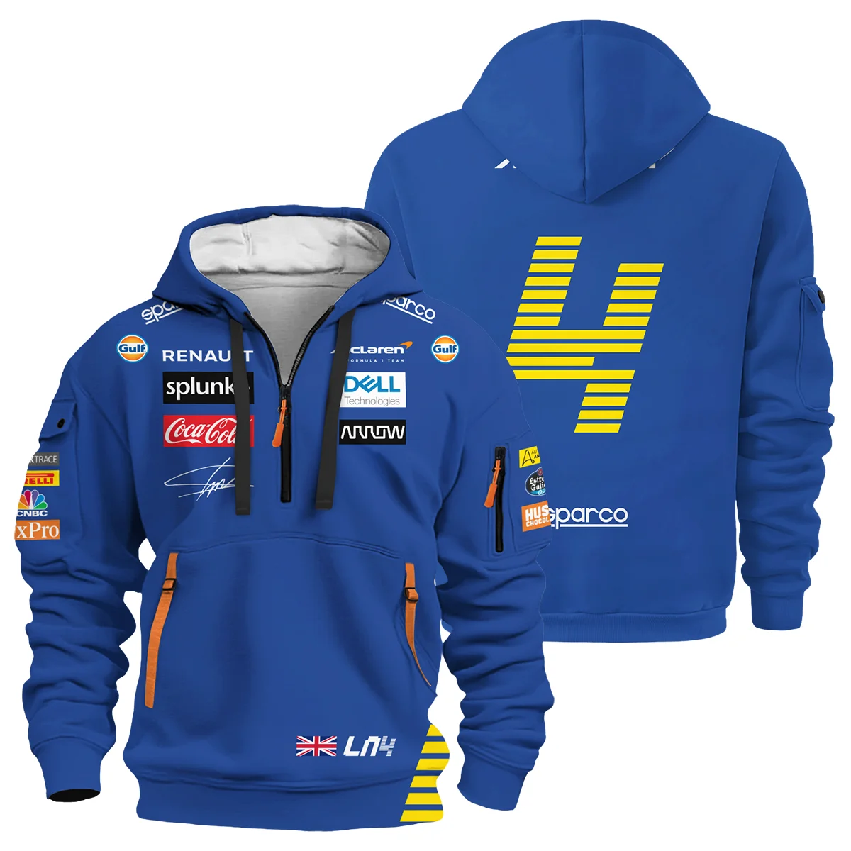 2020 Lando Norris Racing Suit McLaren F1 Hoodie Half Zipper Unisex Motorsport Apparel BLVALN120825A1HDF