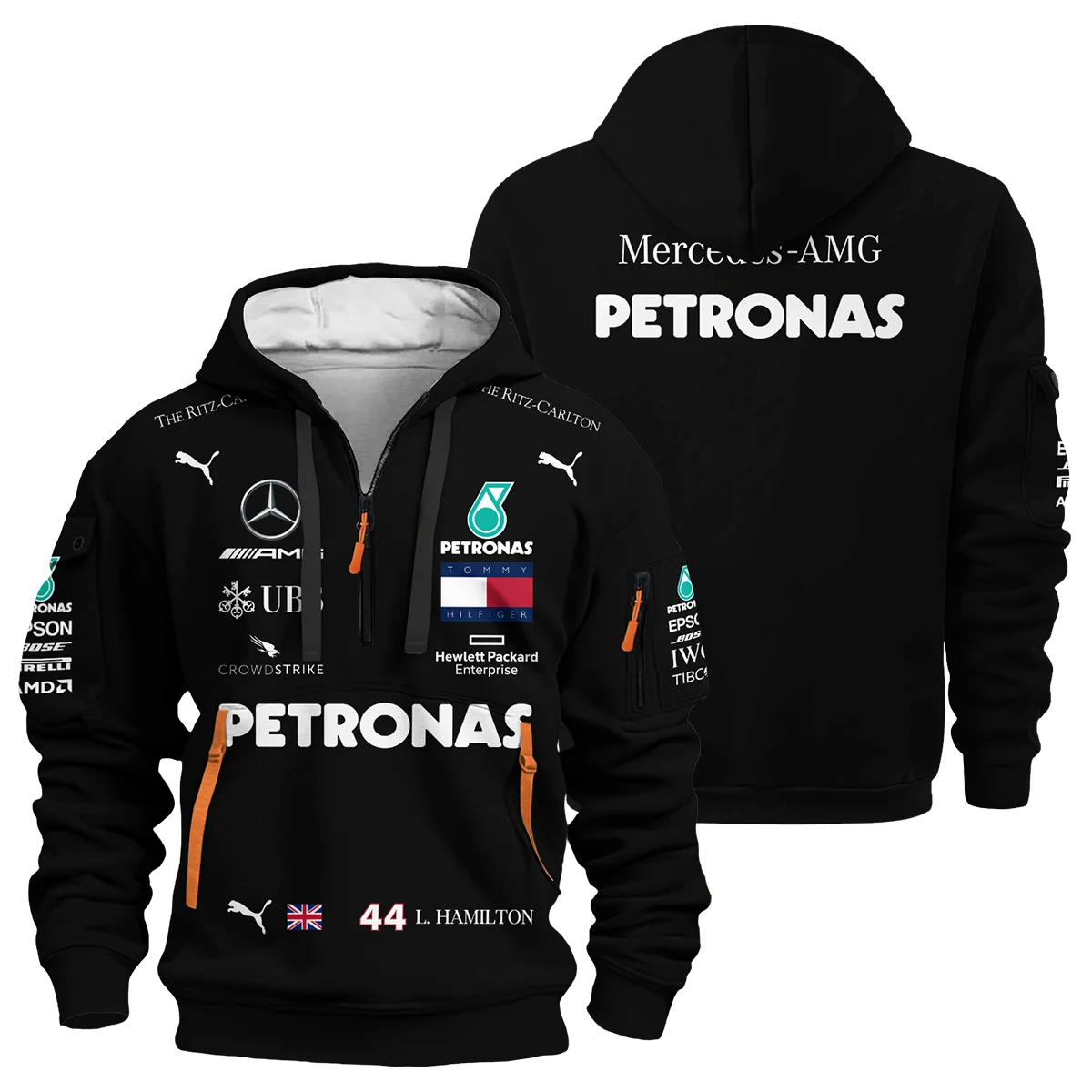 2020 Lewis Hamilton Racing Suit Mercedes F1 Hoodie Half Zipper Unisex Motorsport Apparel BLVALH180825A3HDF