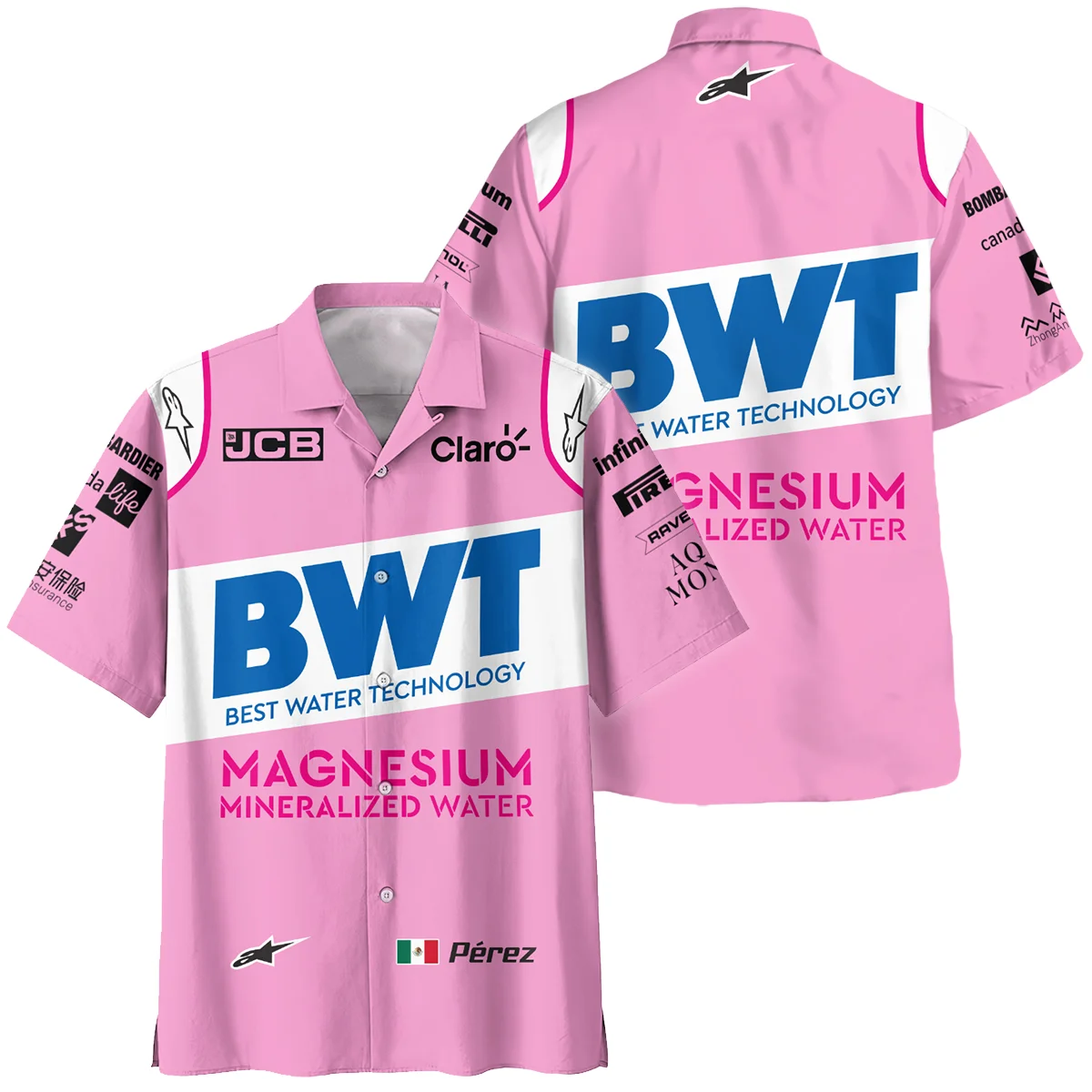 2020 Sergio Perez Racing Suit Racing Point F1 Hawaiian Shirt Unisex Motorsport Apparel BLVASP170925A3HW