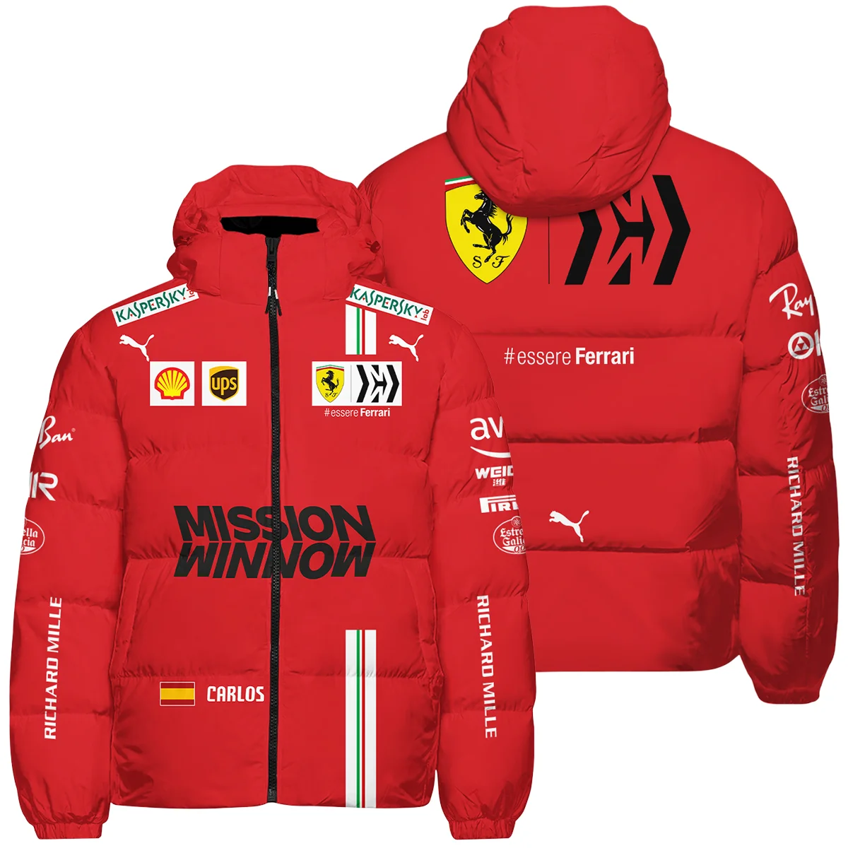 2021 Carlos Sainz Racing Suit Ferrari F1 Down & Puffer Jackets Unisex Motorsport Apparel BLVACS190825A7HCJ