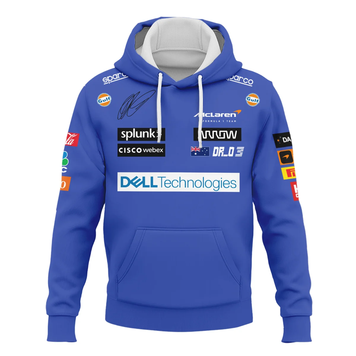 2021 Daniel Ricciardo McLaren F1 Team Race Suit Hoodie BLVA180725A03HD - Image 2