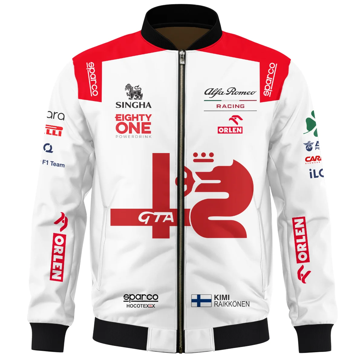 Alternative view of 2021 Kimi Raikkonen Racing Suit Alfa Romeo F1 Bomber BLVAKR191125A8BB